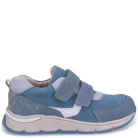 Barcelona niebieskie trampki dziecięce ze skóry naturalnej