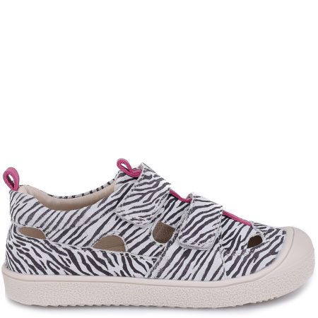 Palermo czarno-białe sandały dziecięce ze skóry naturalnej