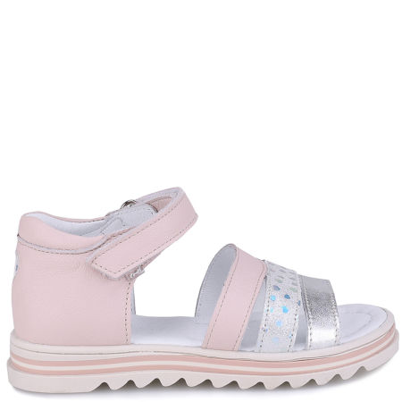 Sewilla różowe sandały dziecięce ze skóry naturalnej