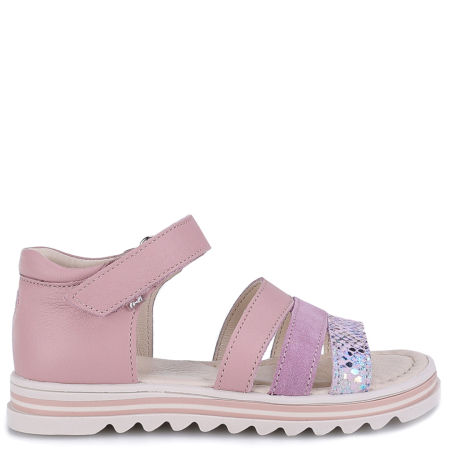Sewilla różowe sandały dziecięce ze skóry naturalnej