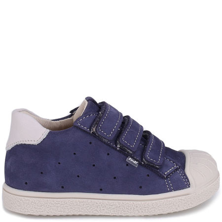 Berlin granatowe trampki dziecięce ze skóry naturalnej