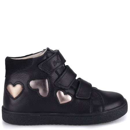 Chester czarne trampki dziecięce ze skóry naturalnej