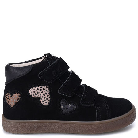 Chester czarne trampki dziecięce ze skóry naturalnej