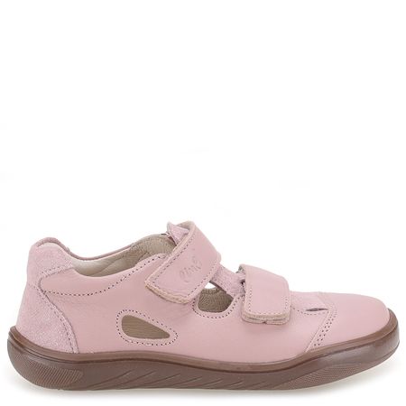 Ibiza Barefoot różowe sandały dziecięce ze skóry naturalnej