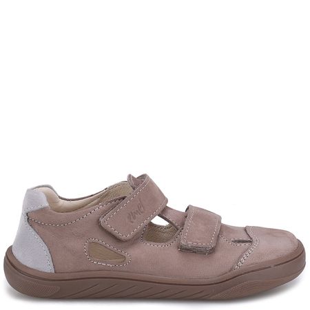 Ibiza Barefoot beżowe sandały dziecięce ze skóry naturalnej