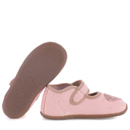 Kapcie Barefoot dla dzieci różowe z serduszkiem zdjęcie 2