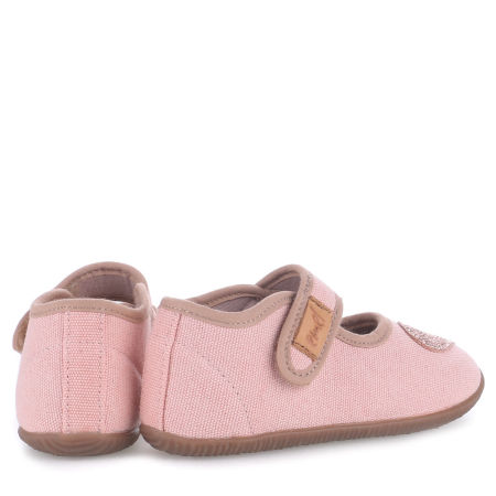Kapcie Barefoot dla dzieci różowe z serduszkiem zdjęcie 3