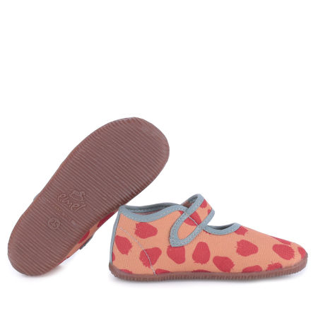 Kapcie Barefoot dla dzieci pomarańczowe w truskaweczki zdjęcie 2