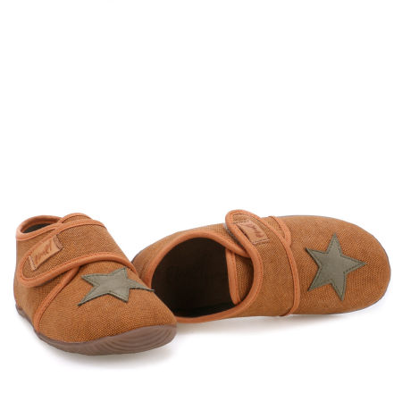 Kapcie Barefoot dla dzieci pomarańczowe z gwiazdeczką zdjęcie 4