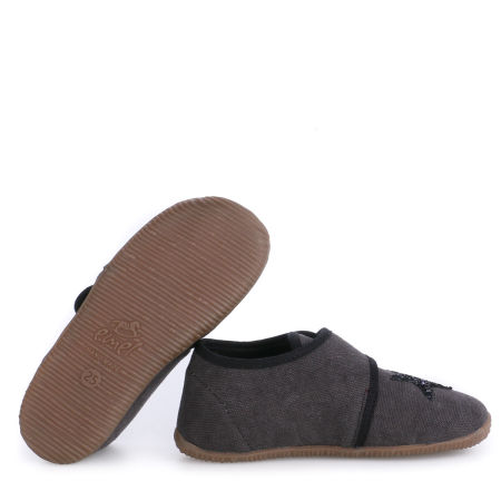 Kapcie Barefoot dla dzieci czarne z brokatową gwiazdeczką zdjęcie 2