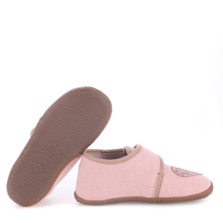 Kapcie Barefoot dla dzieci różowe z serduszkiem zdjęcie 2