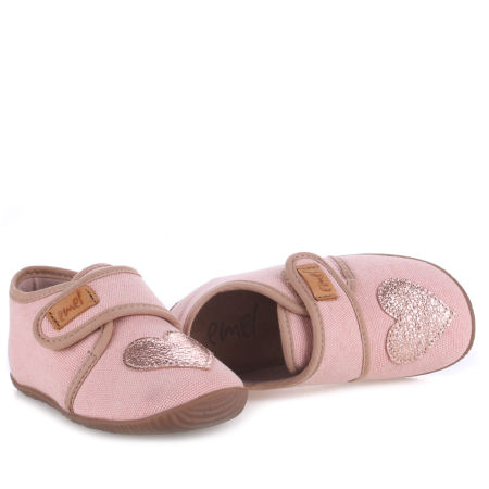 Kapcie Barefoot dla dzieci różowe z serduszkiem zdjęcie 4