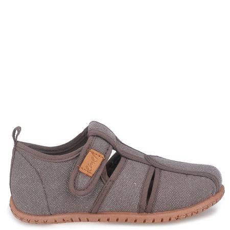 Kapcie dla dzieci szarobrązowe z wycięciami