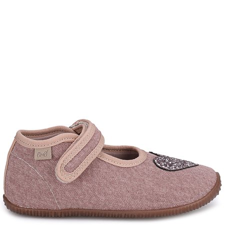 Kapcie Barefoot dla dzieci różowe z brokatowym serduszkiem