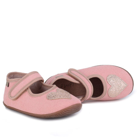 Kapcie Barefoot dla dzieci różowe z serduszkiem zdjęcie 4
