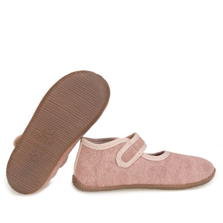 Kapcie Barefoot dla dzieci różowe ze srebrną nitką zdjęcie 2