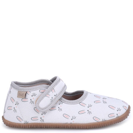 Kapcie Barefoot dla dzieci szare w króliczki