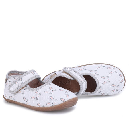 Kapcie Barefoot dla dzieci szare w króliczki zdjęcie 4