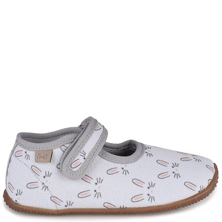 Kapcie Barefoot dla dzieci szare w króliczki