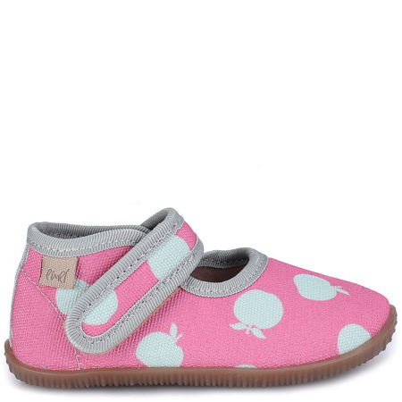 Kapcie Barefoot dla dzieci różowe w jabłuszka