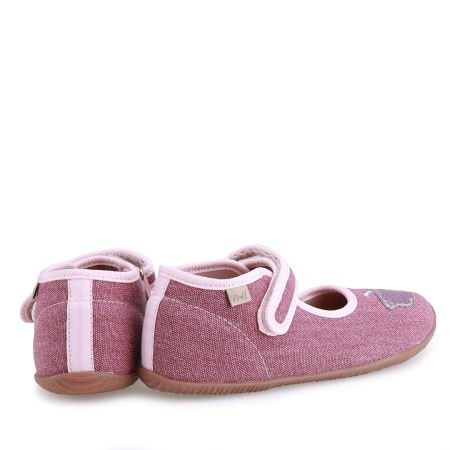 Kapcie Barefoot dla dzieci fioletowe z motylkiem zdjęcie 3