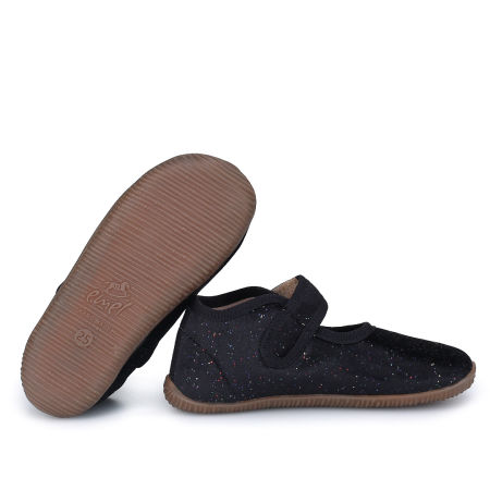 Kapcie Barefoot dla dzieci czarne z brokatem zdjęcie 2