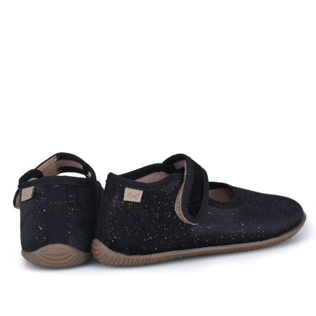 Kapcie Barefoot dla dzieci czarne z brokatem zdjęcie 3