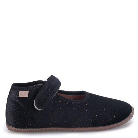 Kapcie Barefoot dla dzieci czarne z brokatem