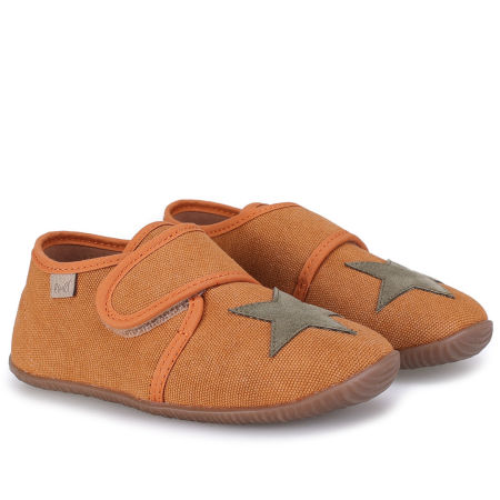 Kapcie Barefoot dla dzieci pomarańczowe z gwiazdeczką zdjęcie 1