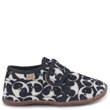 Kapcie Barefoot dla dzieci czarno-białe w pandy