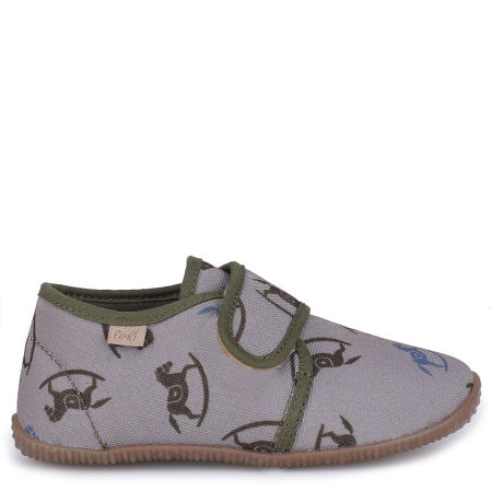 Kapcie Barefoot dla dzieci zielone w koniki