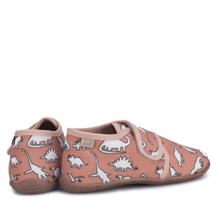 Kapcie Barefoot dla dzieci brązowe w dinozaury zdjęcie 3
