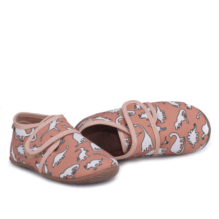 Kapcie Barefoot dla dzieci brązowe w dinozaury zdjęcie 4