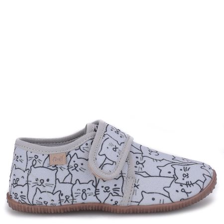 Kapcie Barefoot dla dzieci szare w kotki