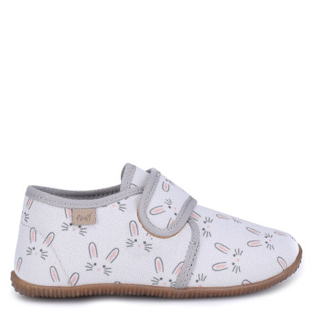 Kapcie Barefoot dla dzieci szare w króliczki