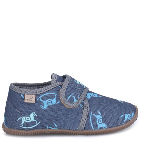 Kapcie Barefoot dla dzieci granatowe w koniki