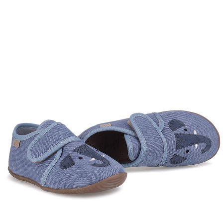 Kapcie Barefoot dla dzieci niebieskie ze słonikiem zdjęcie 4