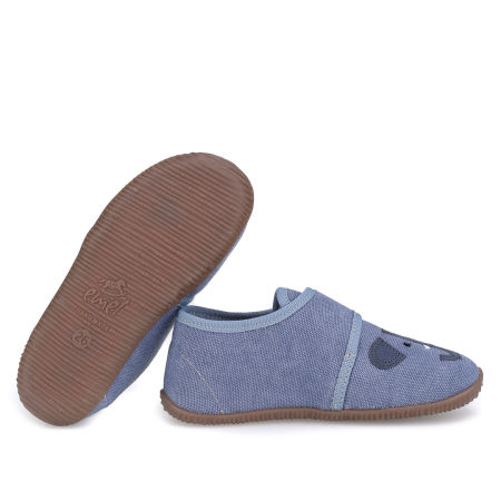 Kapcie Barefoot dla dzieci niebieskie ze słonikiem zdjęcie 2