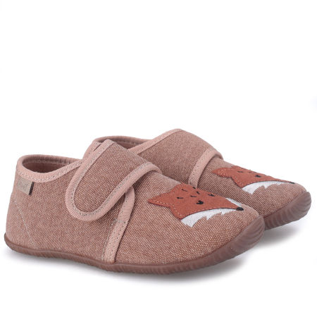 Kapcie Barefoot dla dzieci brązowe z liskiem zdjęcie 1
