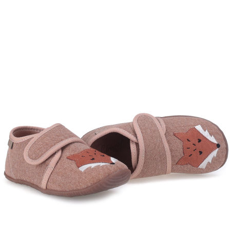 Kapcie Barefoot dla dzieci brązowe z liskiem zdjęcie 4