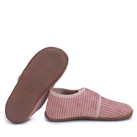 Kapcie Barefoot dla dzieci sztruksowe różowe zdjęcie 2