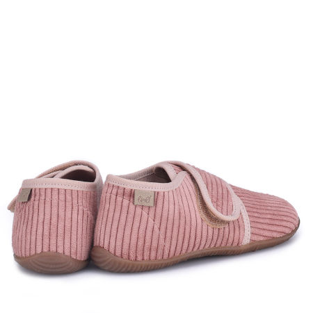 Kapcie Barefoot dla dzieci sztruksowe różowe zdjęcie 3