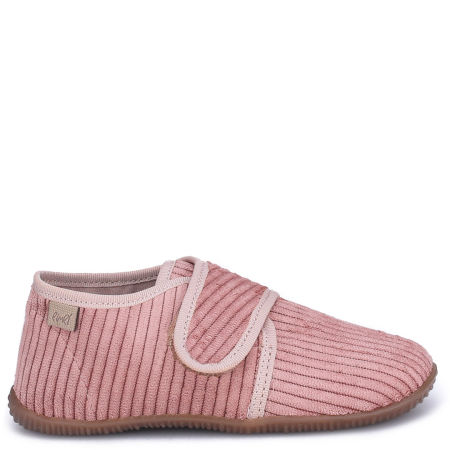 Kapcie Barefoot dla dzieci sztruksowe różowe