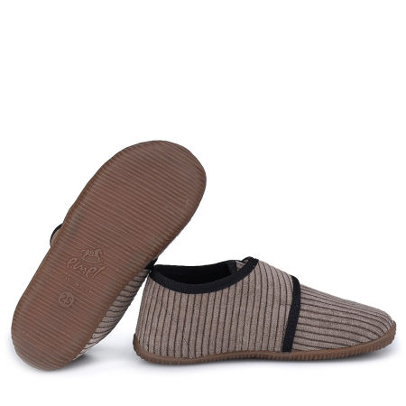Kapcie Barefoot dla dzieci sztruksowe szare zdjęcie 2