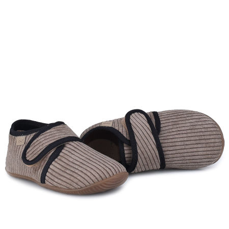 Kapcie Barefoot dla dzieci sztruksowe szare zdjęcie 4