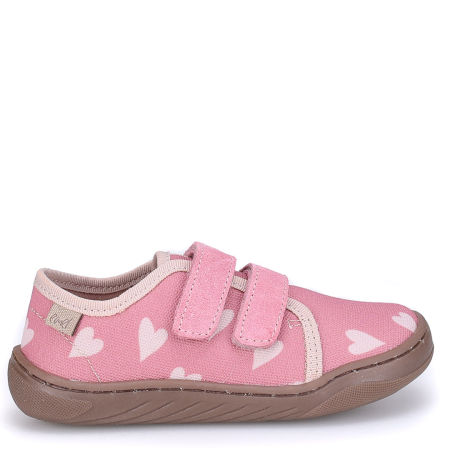 Emel Barefoot różowe tenisówki dziecięce w serduszka