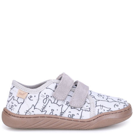 Emel Barefoot szare tenisówki dziecięce w kotki