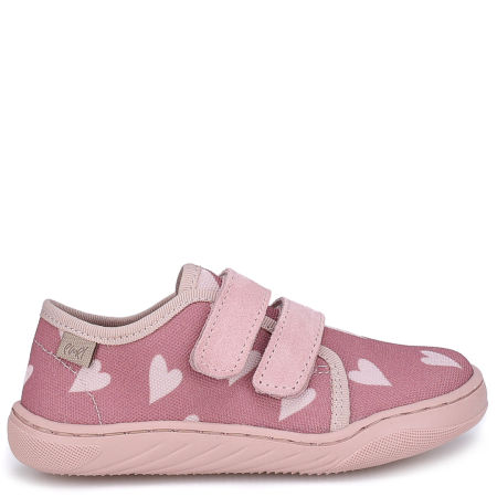 Emel Barefoot różowe tenisówki dziecięce w serduszka
