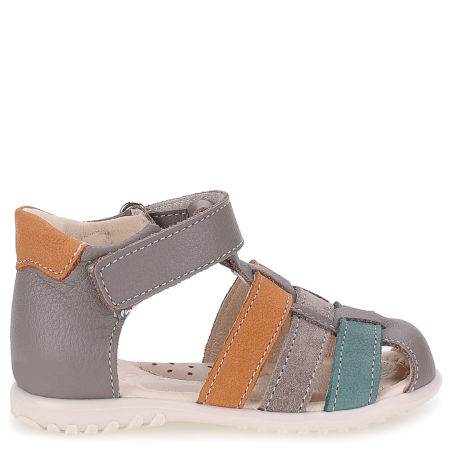 Panama Roczki® szare sandały dziecięce ze skóry naturalnej
