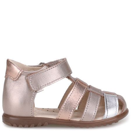 Panama Roczki® złote sandały dziecięce ze skóry naturalnej